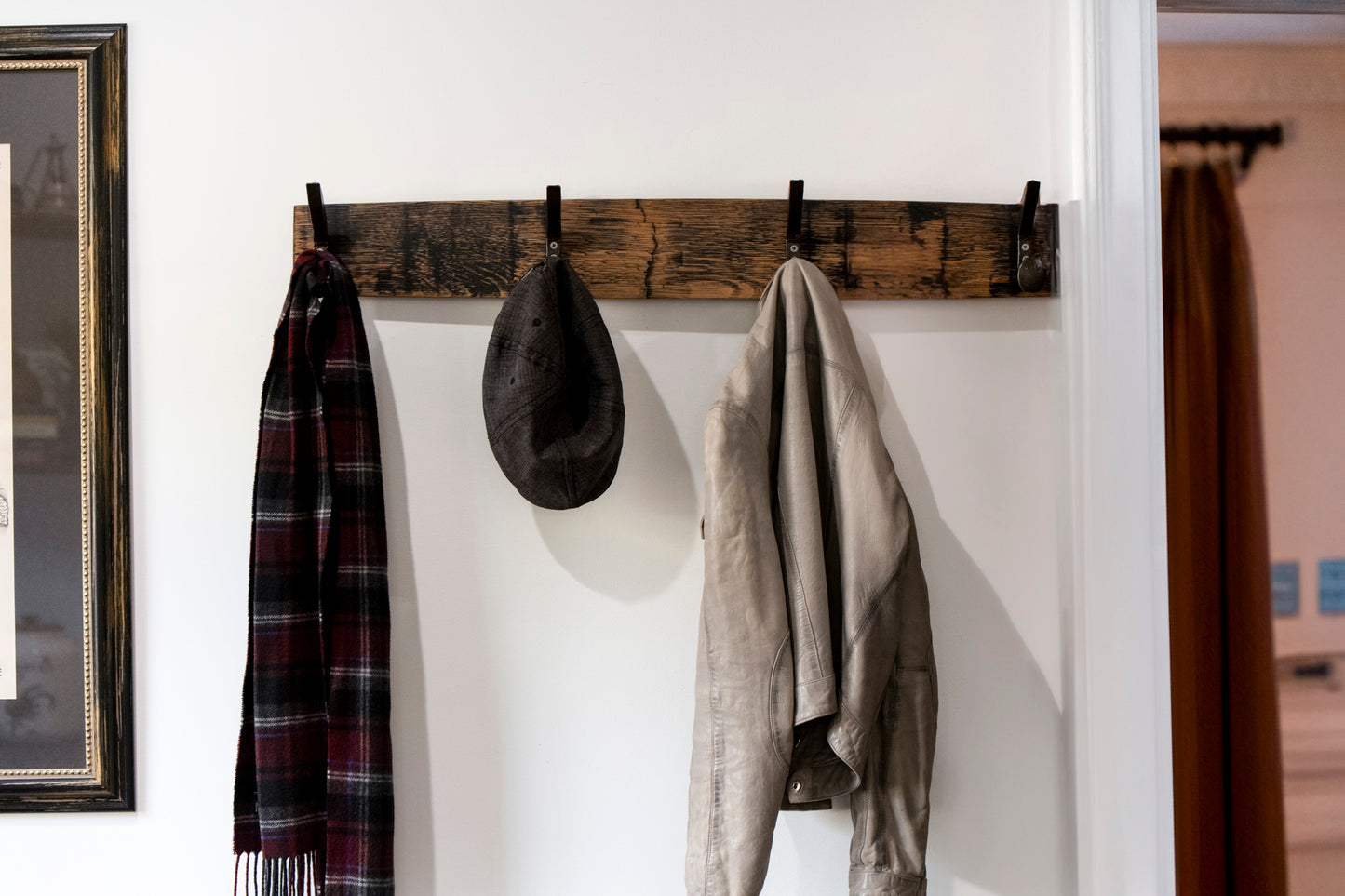 Barrel White Oak Jacket Coat Rack