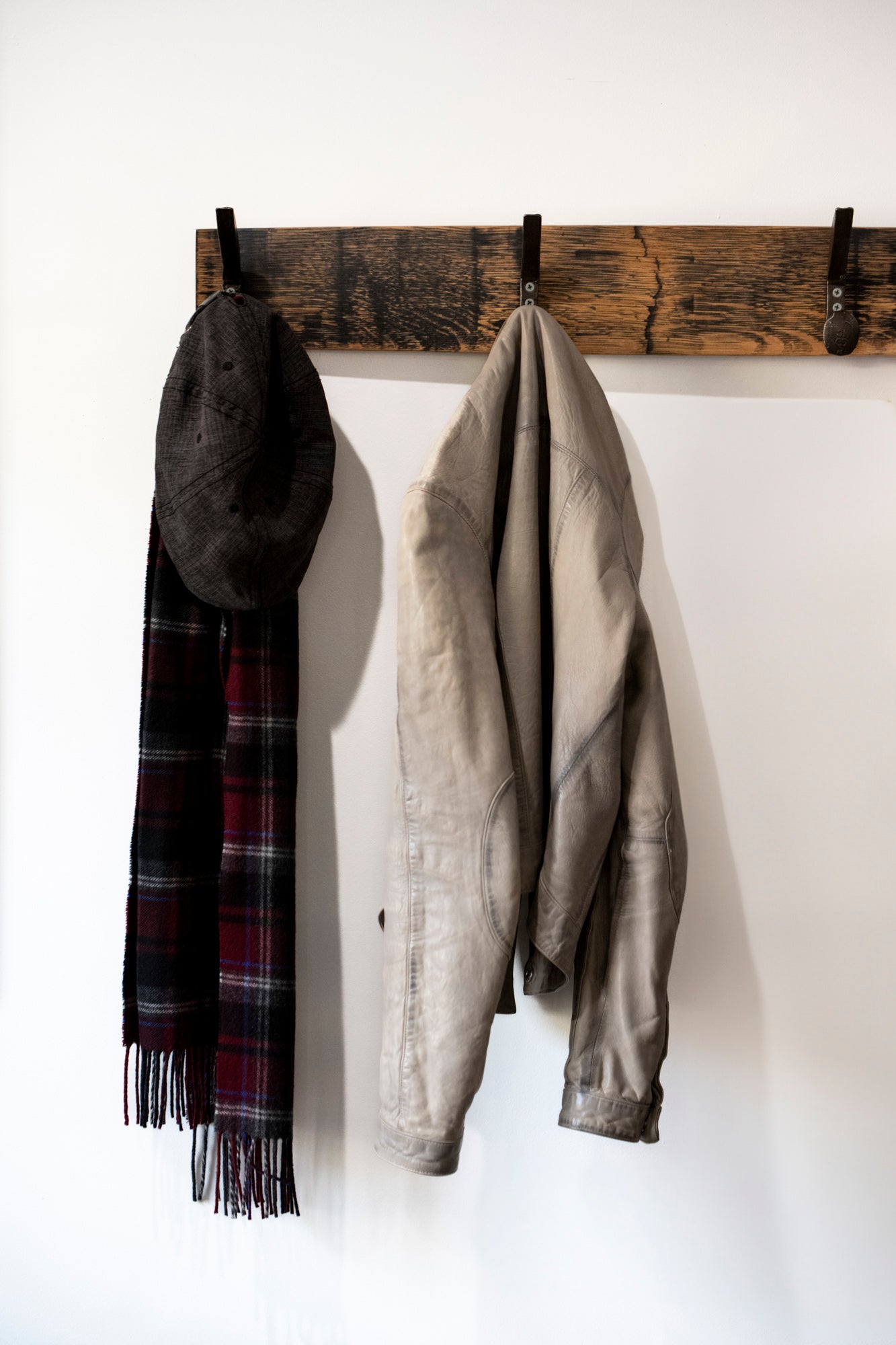 Barrel White Oak Jacket Coat Rack