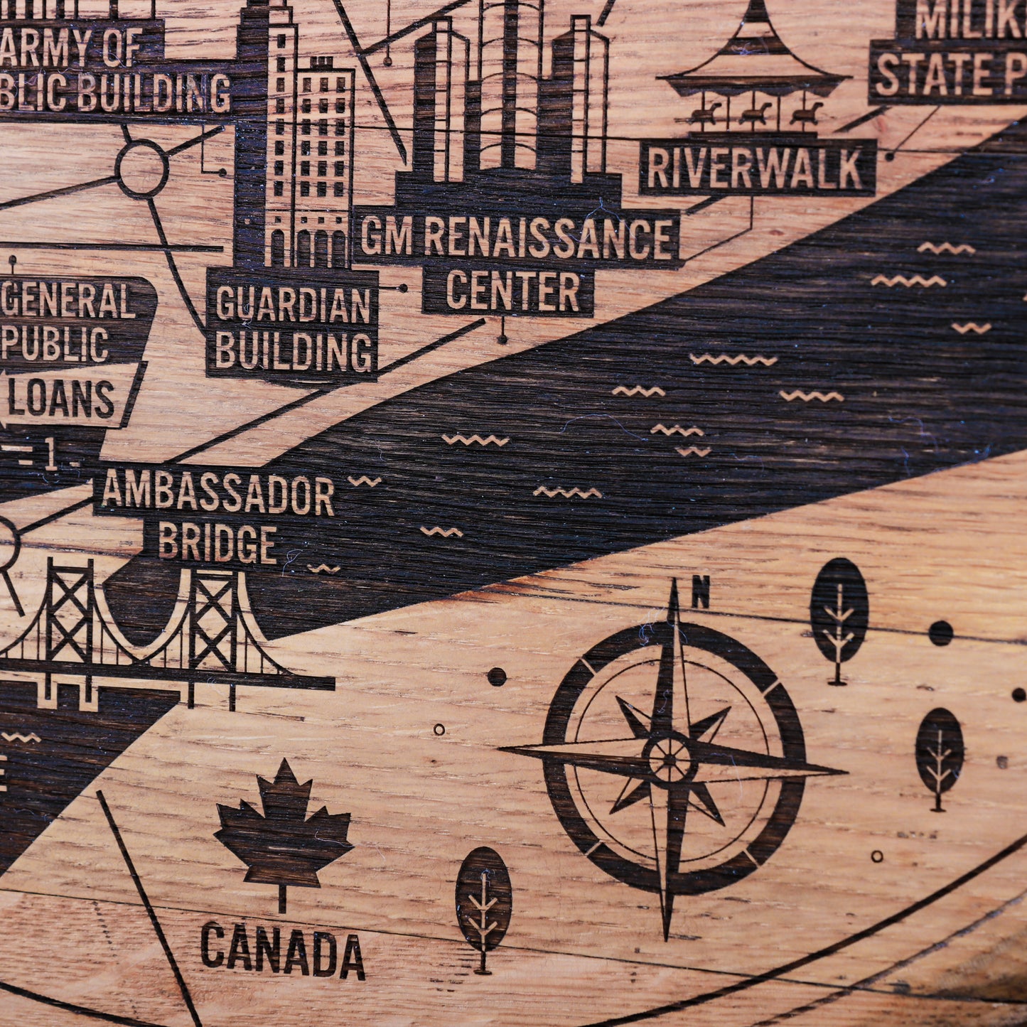 Detroit Map Barrel Cap - Motor City Barrels