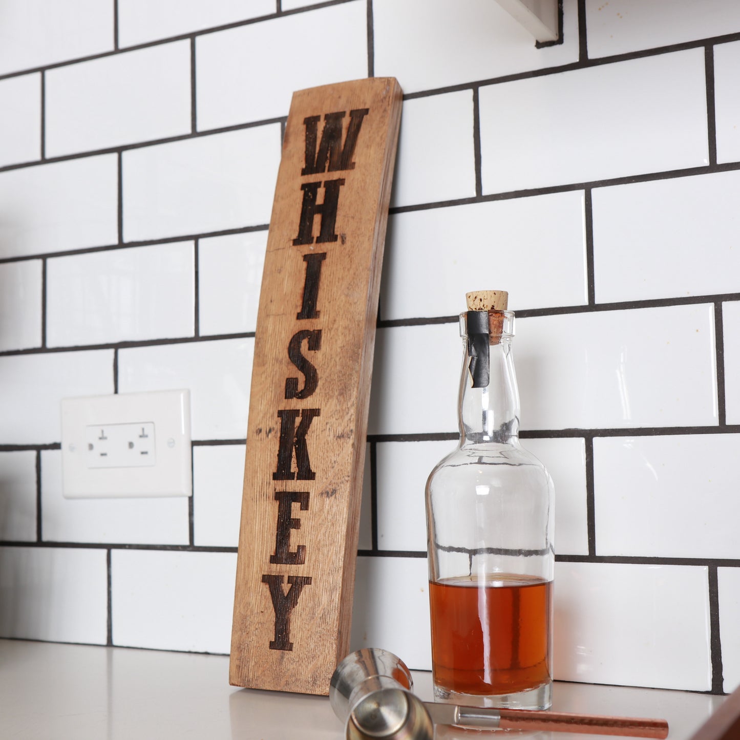 Whiskey Engraved Sign - Motor City Barrels
