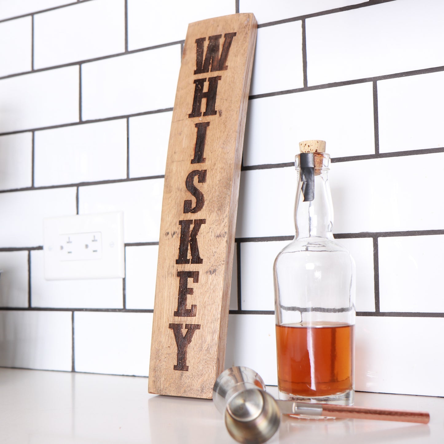 Whiskey Engraved Sign - Motor City Barrels