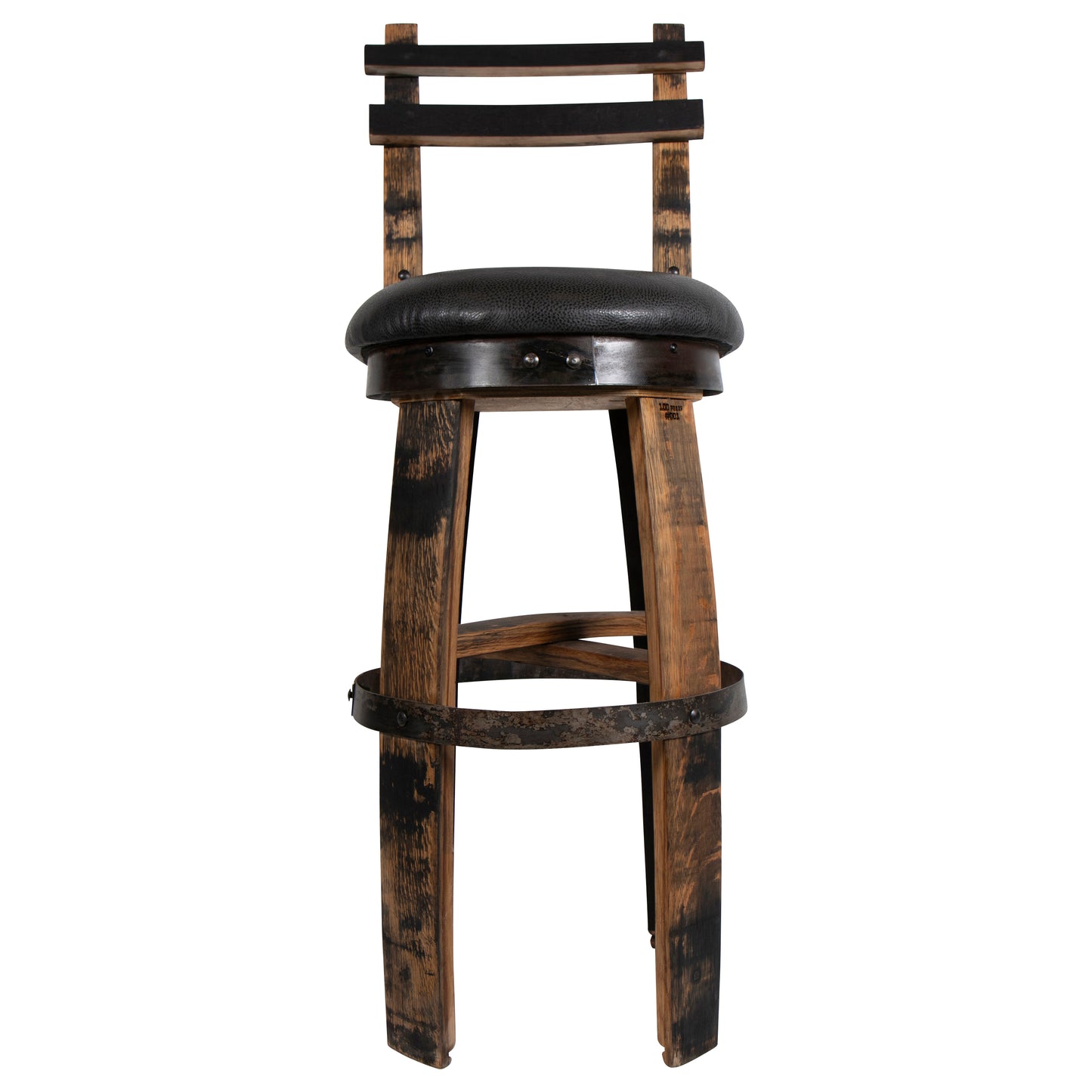 160 PROOF Bar Stool with Swivel Vinyl Seat - Motor City Barrels