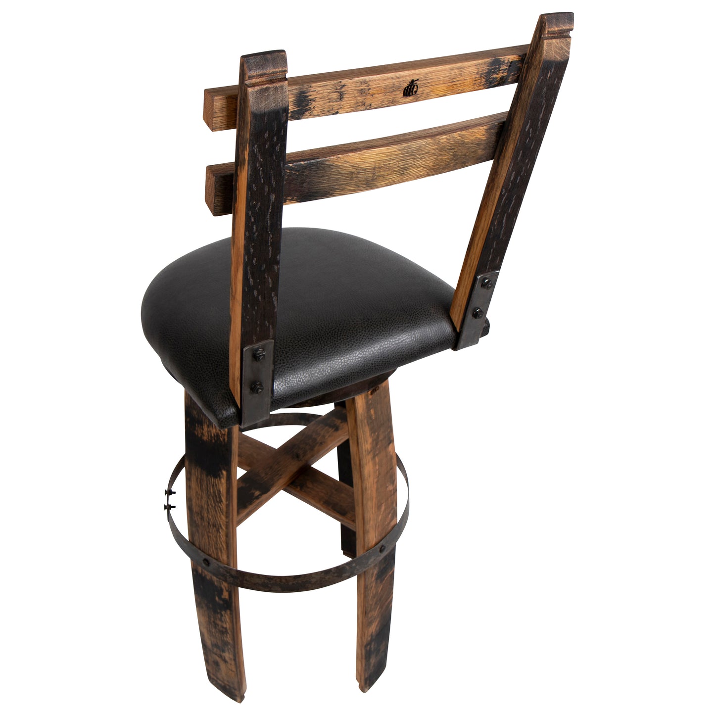 160 PROOF Bar Stool with Swivel Vinyl Seat - Motor City Barrels
