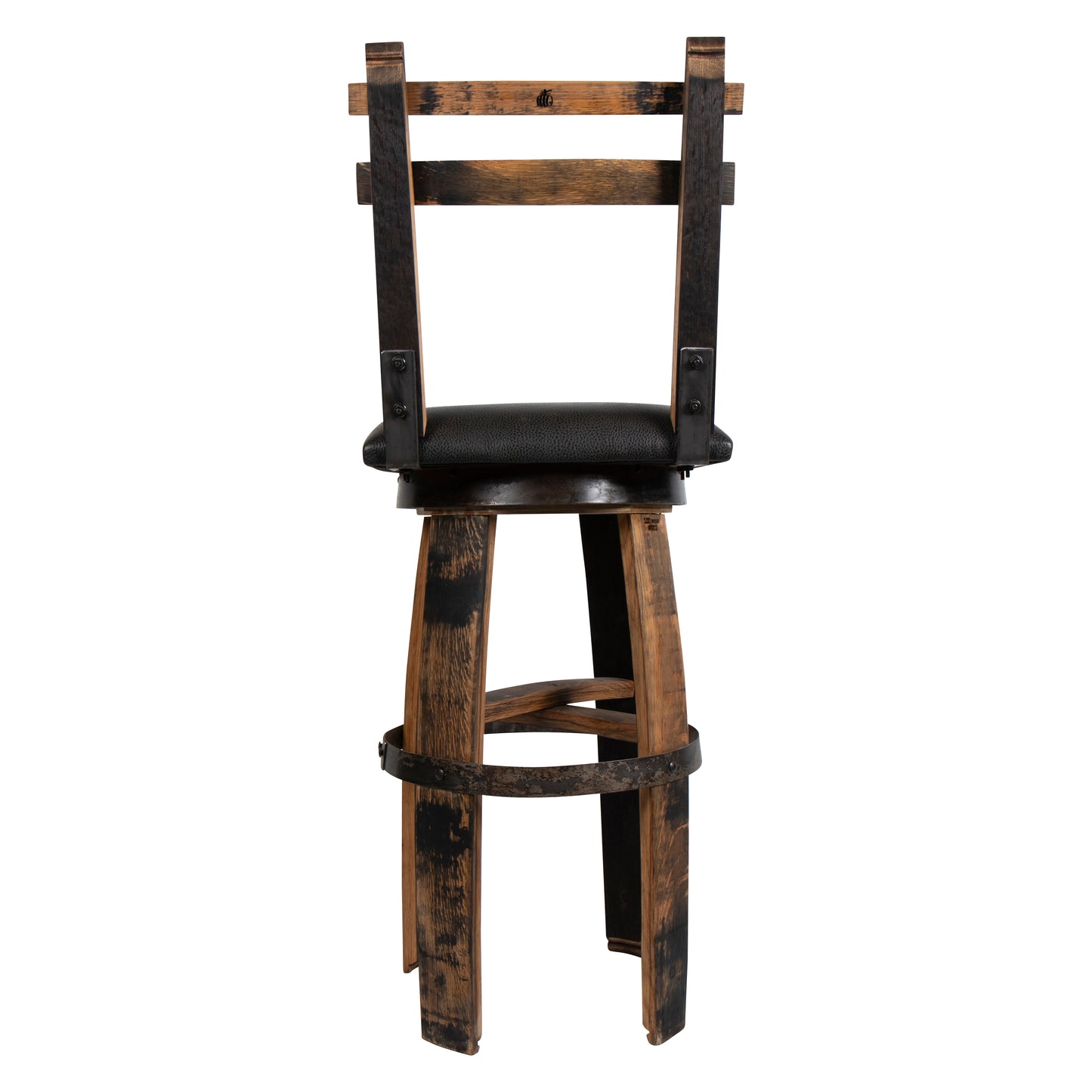 160 PROOF Bar Stool with Swivel Vinyl Seat - Motor City Barrels