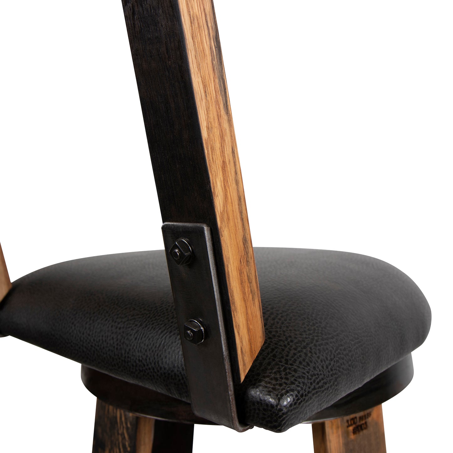 160 PROOF Bar Stool with Swivel Vinyl Seat - Motor City Barrels