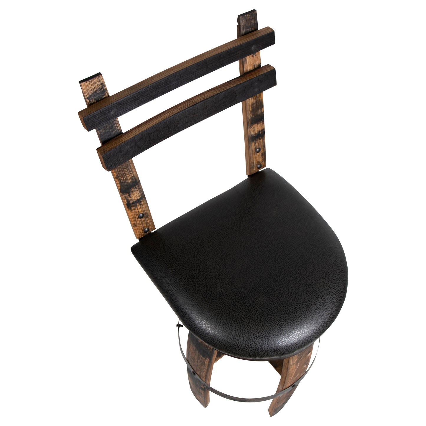 160 PROOF Bar Stool with Swivel Vinyl Seat - Motor City Barrels