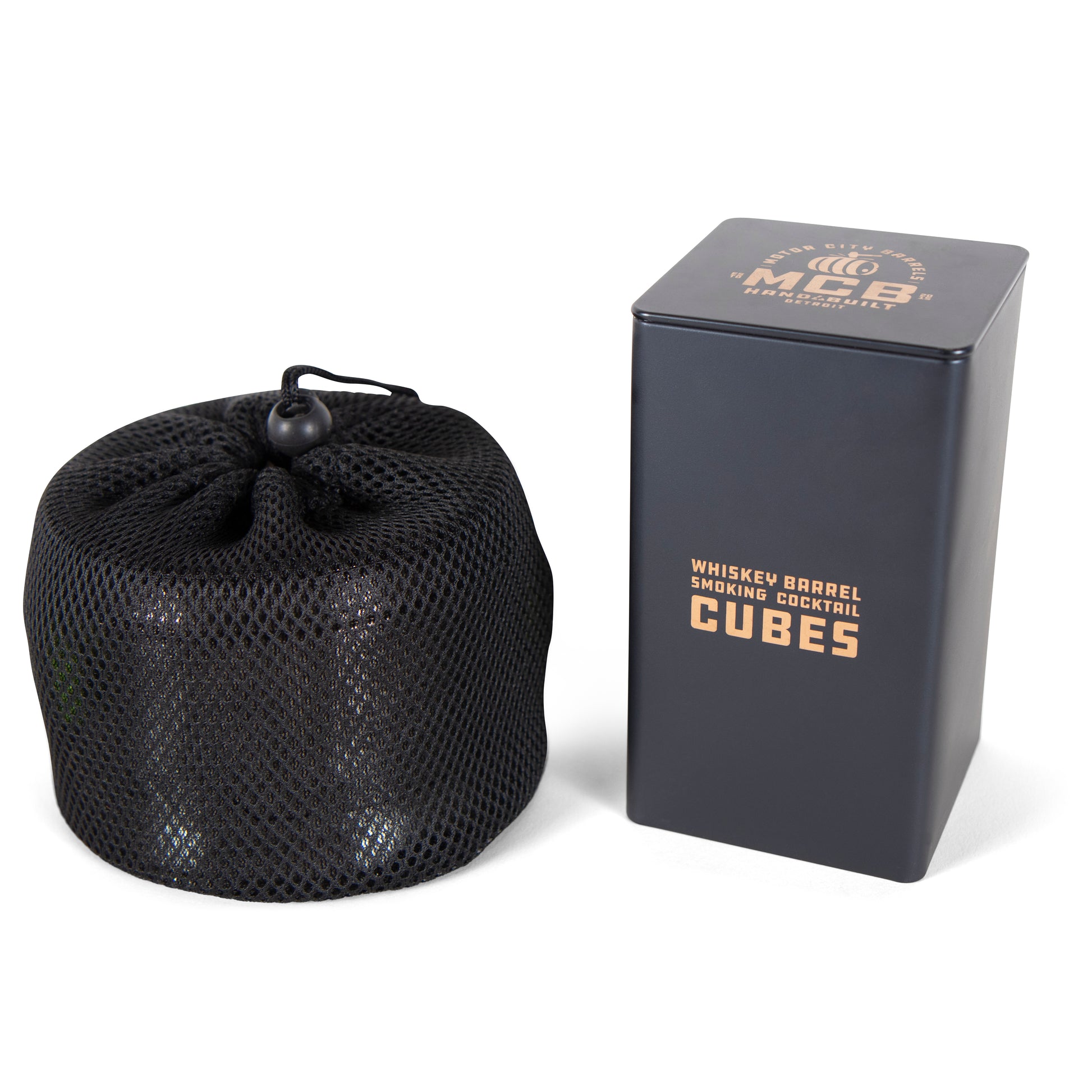 Mini Smokeless Campfire Pit with Smoking Wood Barrel Cubes - Motor City Barrels