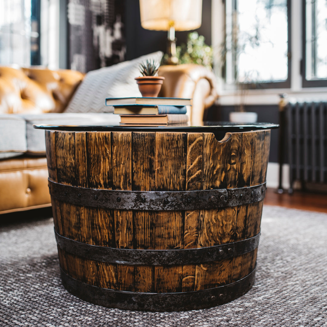 Whiskey Barrel Oak Coffee Table - Motor City Barrels