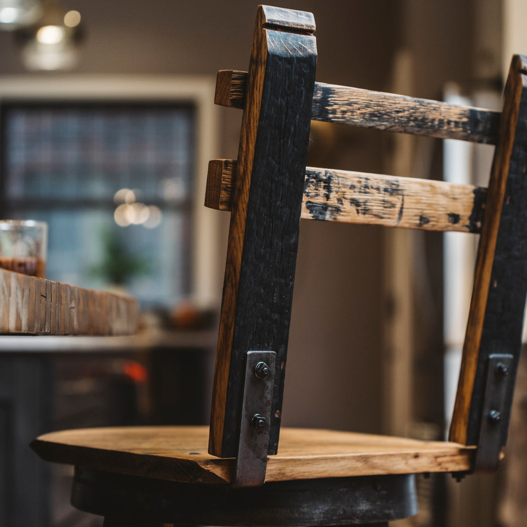 125 PROOF Bar Stool with Swivel Seat - Motor City Barrels