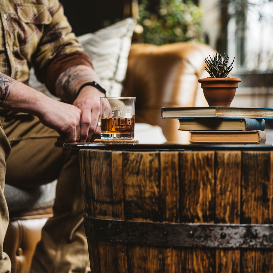 Whiskey Barrel Oak Coffee Table - Motor City Barrels
