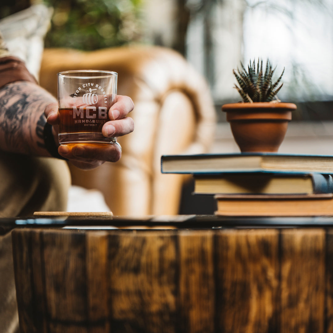 Whiskey Barrel Oak Coffee Table - Motor City Barrels