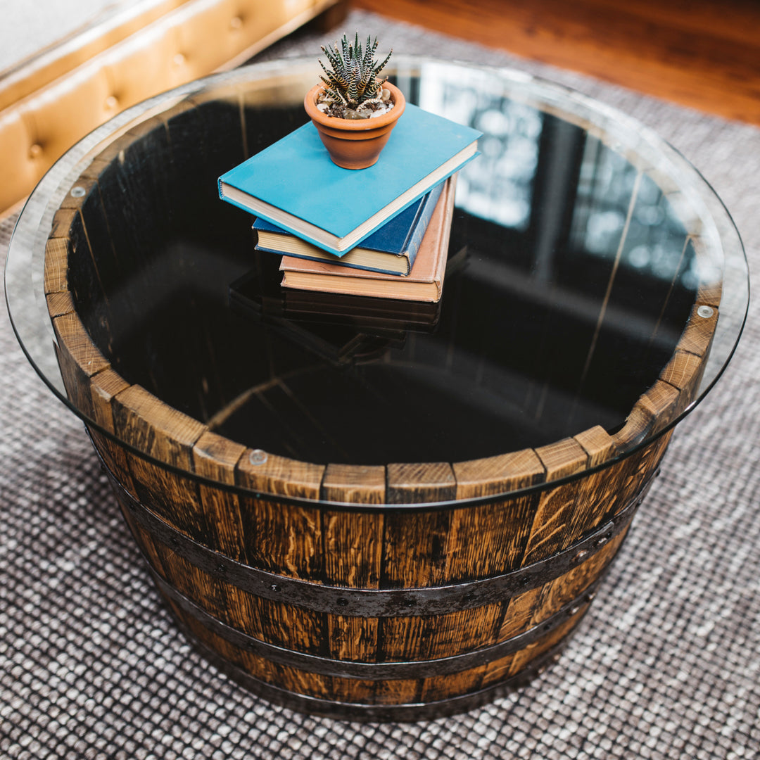 Whiskey Barrel Oak Coffee Table - Motor City Barrels