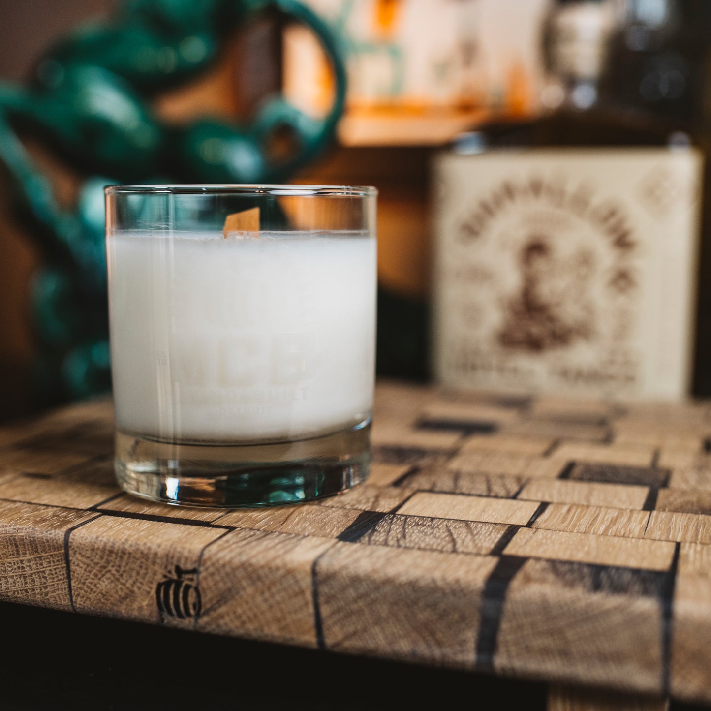 Rocks Glass Candle - Motor City Barrels