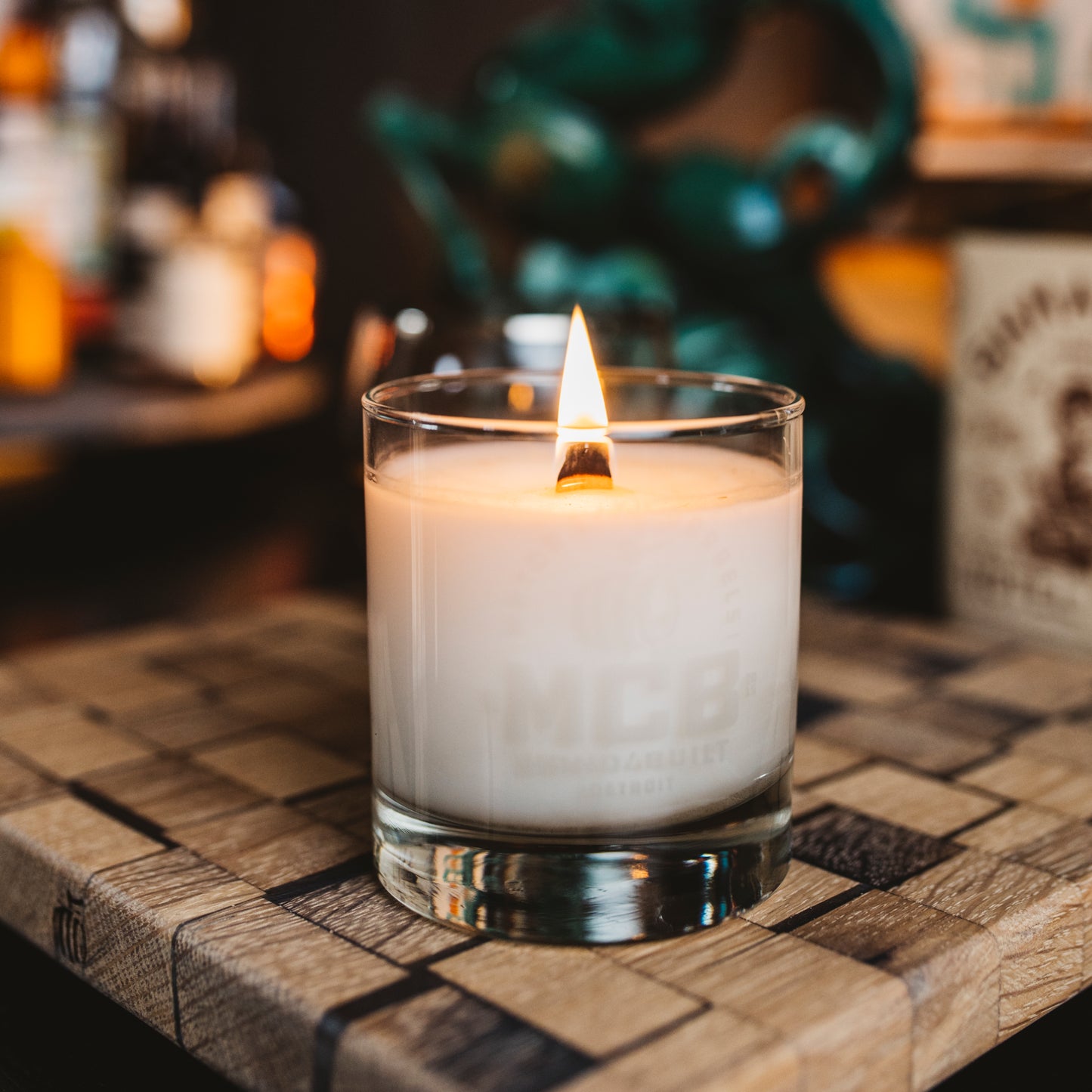 Rocks Glass Candle - Motor City Barrels