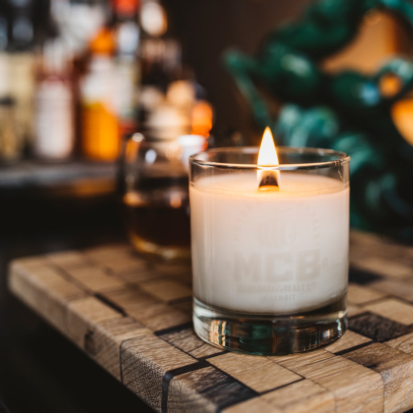 Rocks Glass Candle - Motor City Barrels