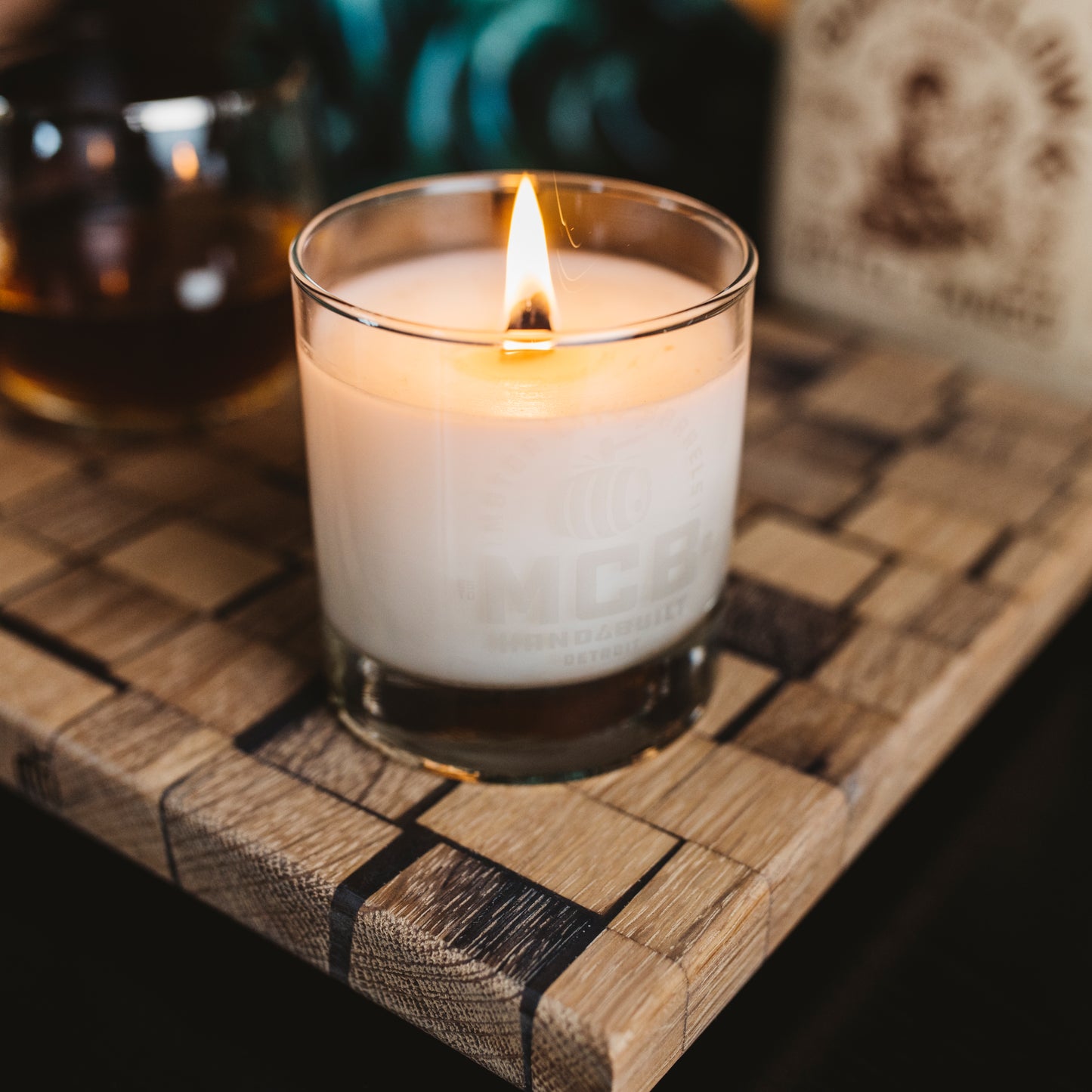 Rocks Glass Candle - Motor City Barrels