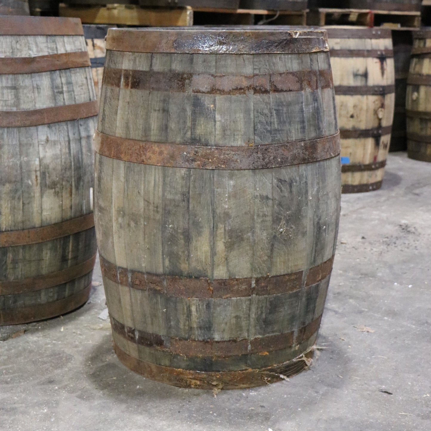 Grade C Whiskey Barrel Whole Authentic 53 Gallon - Motor City Barrels