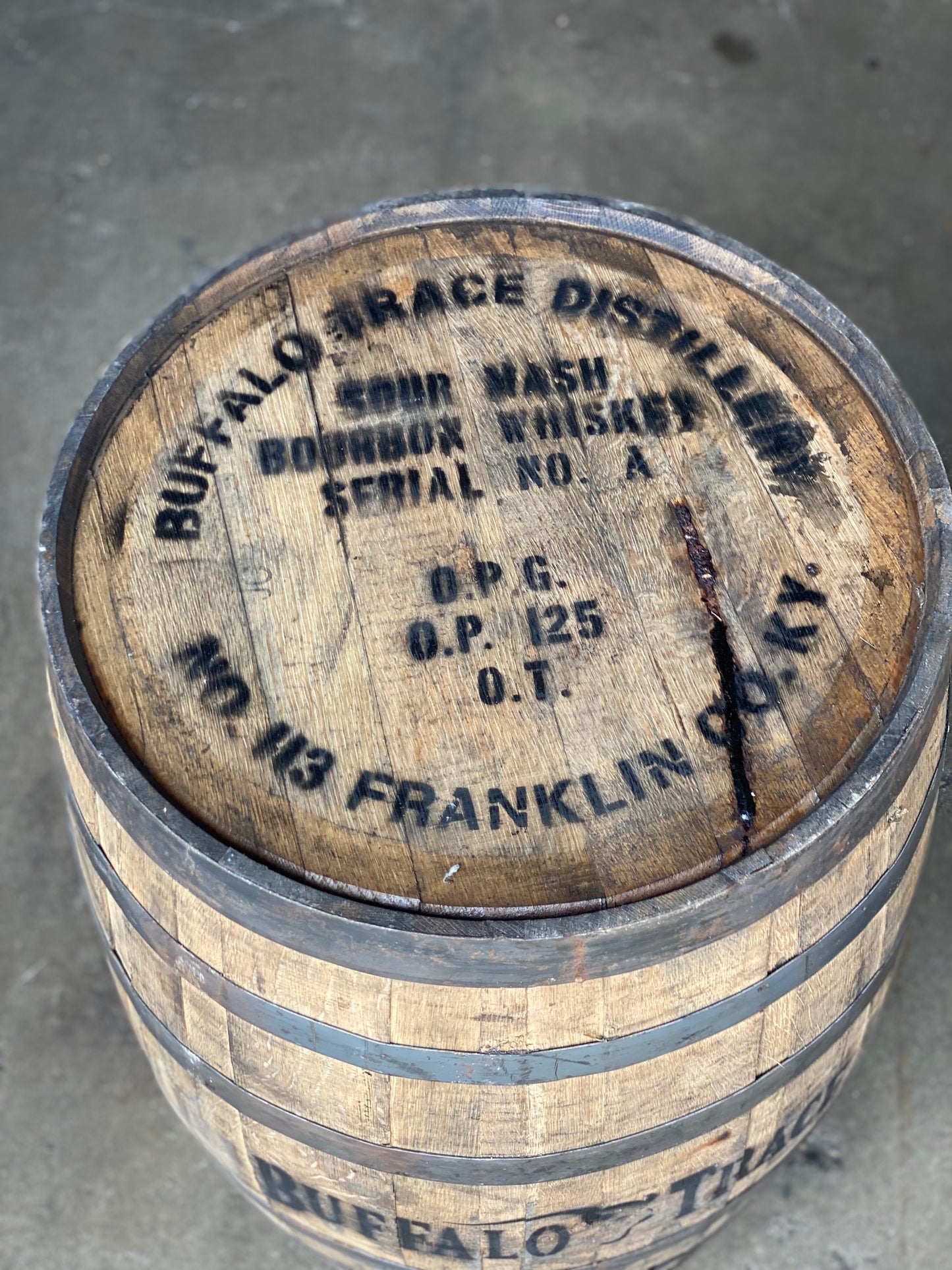 Buffalo Trace Whiskey Barrel Whole Authentic 53 Gallon - Motor City Barrels