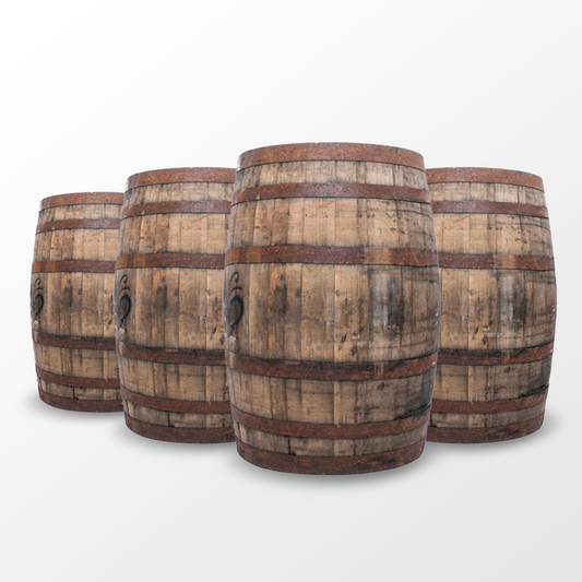 Set of 4 Grade B Whiskey Barrel Whole Authentic 53 Gallon