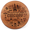 Chicago Design Engraved Whiskey Barrel Head - Motor City Barrels