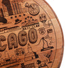 Chicago Design Engraved Whiskey Barrel Head - Motor City Barrels