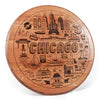 Chicago Design Engraved Whiskey Barrel Head - Motor City Barrels