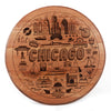 Chicago Design Engraved Whiskey Barrel Head - Motor City Barrels