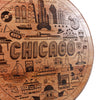 Chicago Design Engraved Whiskey Barrel Head - Motor City Barrels