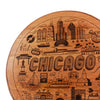 Chicago Design Engraved Whiskey Barrel Head - Motor City Barrels
