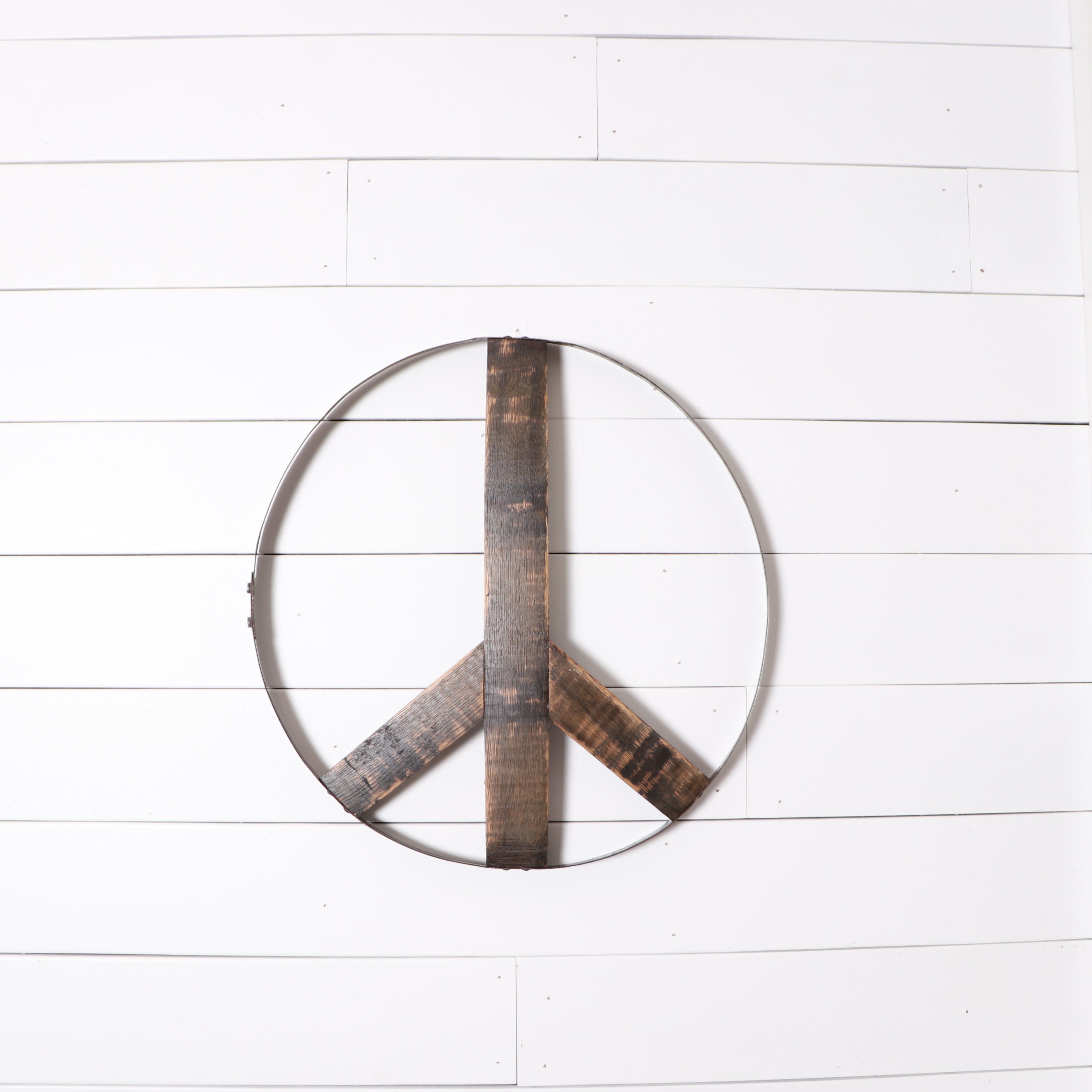 Products Made of Repurposed whiskey Barrels | Peace Sign - Motor City ...