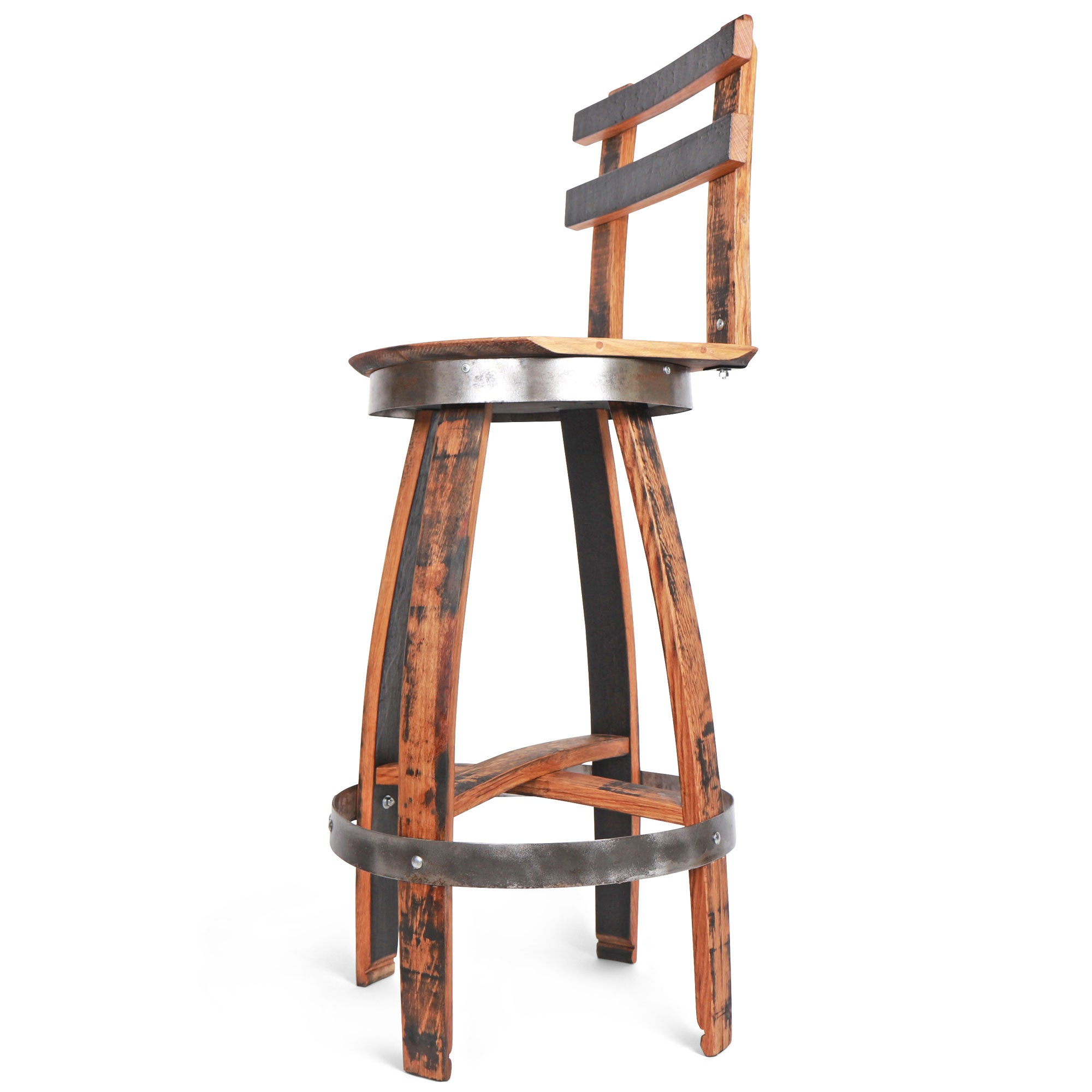 Whiskey barrel swivel online bar stools