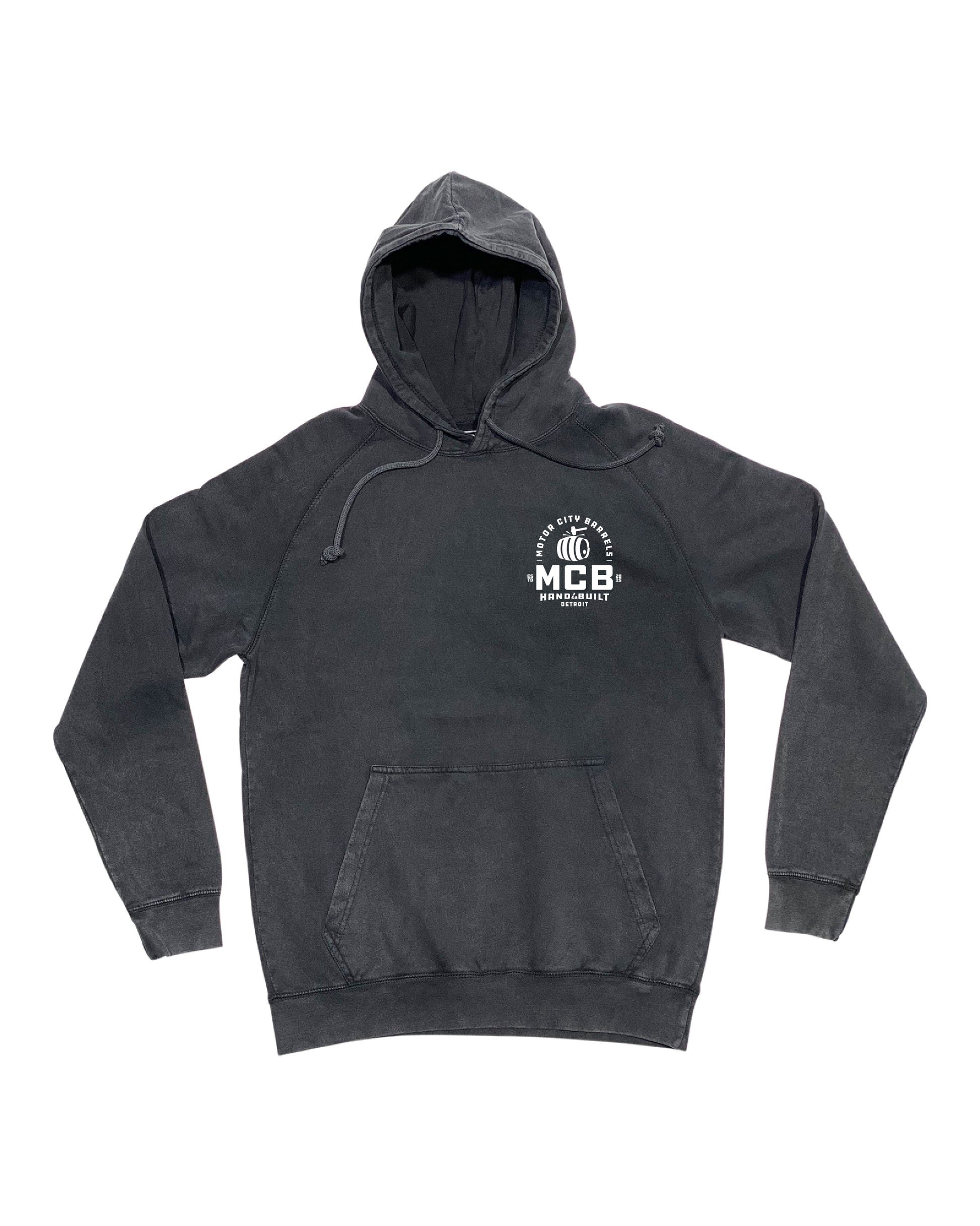 Unisex MCB Mineral Wash Hoodie in Charcoal - Motor City Barrels