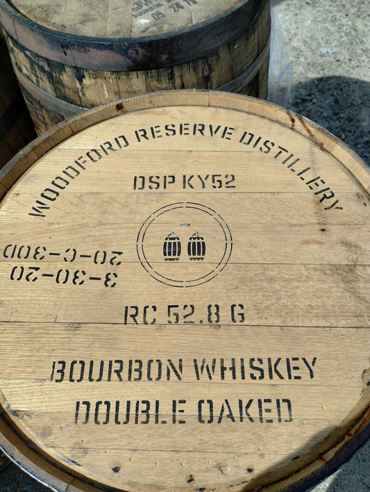 Furniture Grade - Woodford Reserve Double Oaked Engraved - Whiskey Barrel 53 Gallon