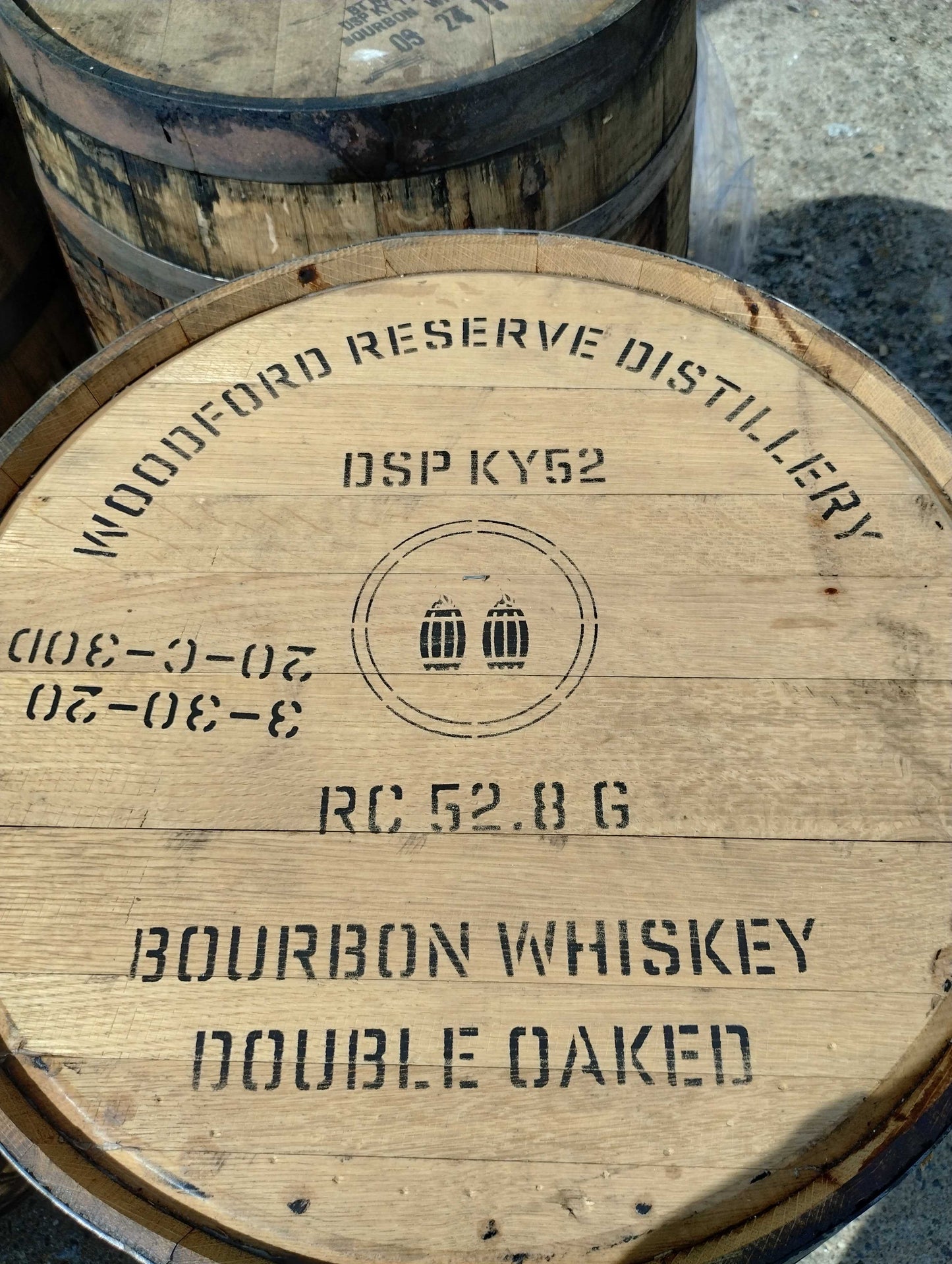 Furniture Grade - Woodford Reserve Double Oaked Engraved - Whiskey Barrel 53 Gallon