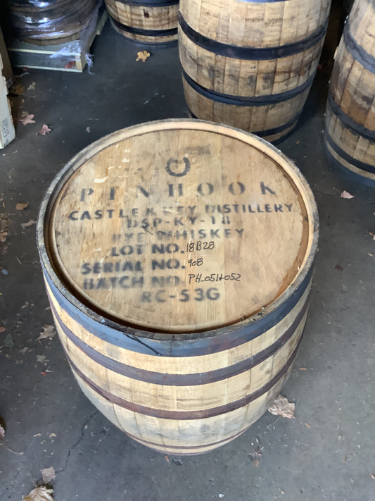 Pinhook Castle Key Whiskey Barrel Whole Authentic 53 Gallon - Motor City Barrels