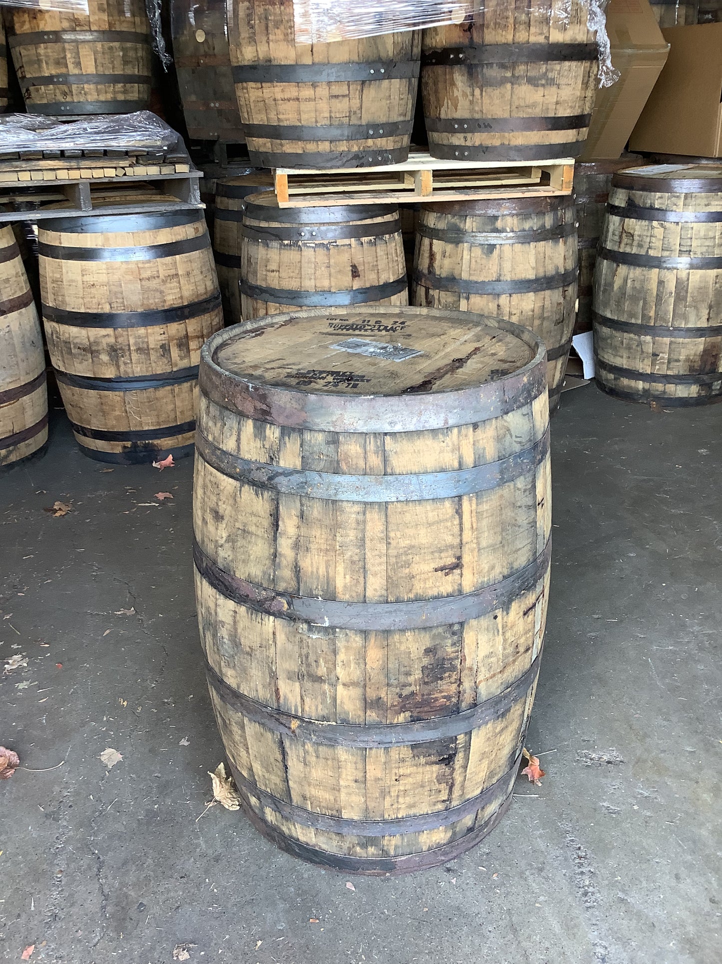 Buffalo Trace Top Whiskey Barrel Whole Authentic 53 Gallon - Motor City Barrels