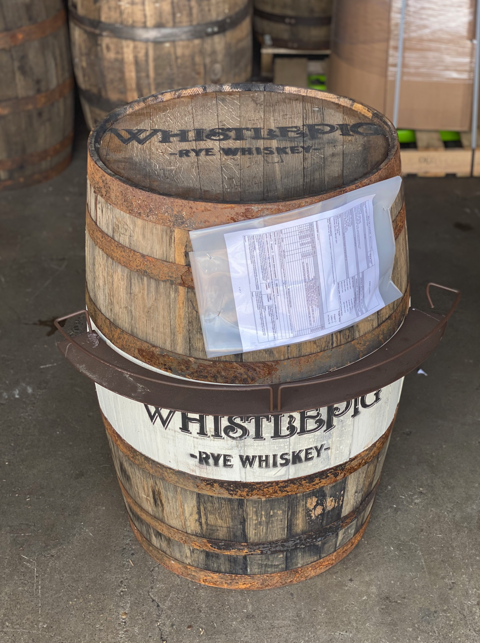 Furniture Grade - Whistle Pig - Rye Whiskey Barrel 53 Gallon - Motor City Barrels